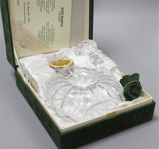 A Baccarat Remy Martin glass decanter, boxed